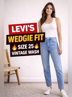 Levi’s Wedgie Fit Jeans Size 25 High Rise Straight Leg Premium Denim